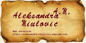 Aleksandra Miulović vizit kartica